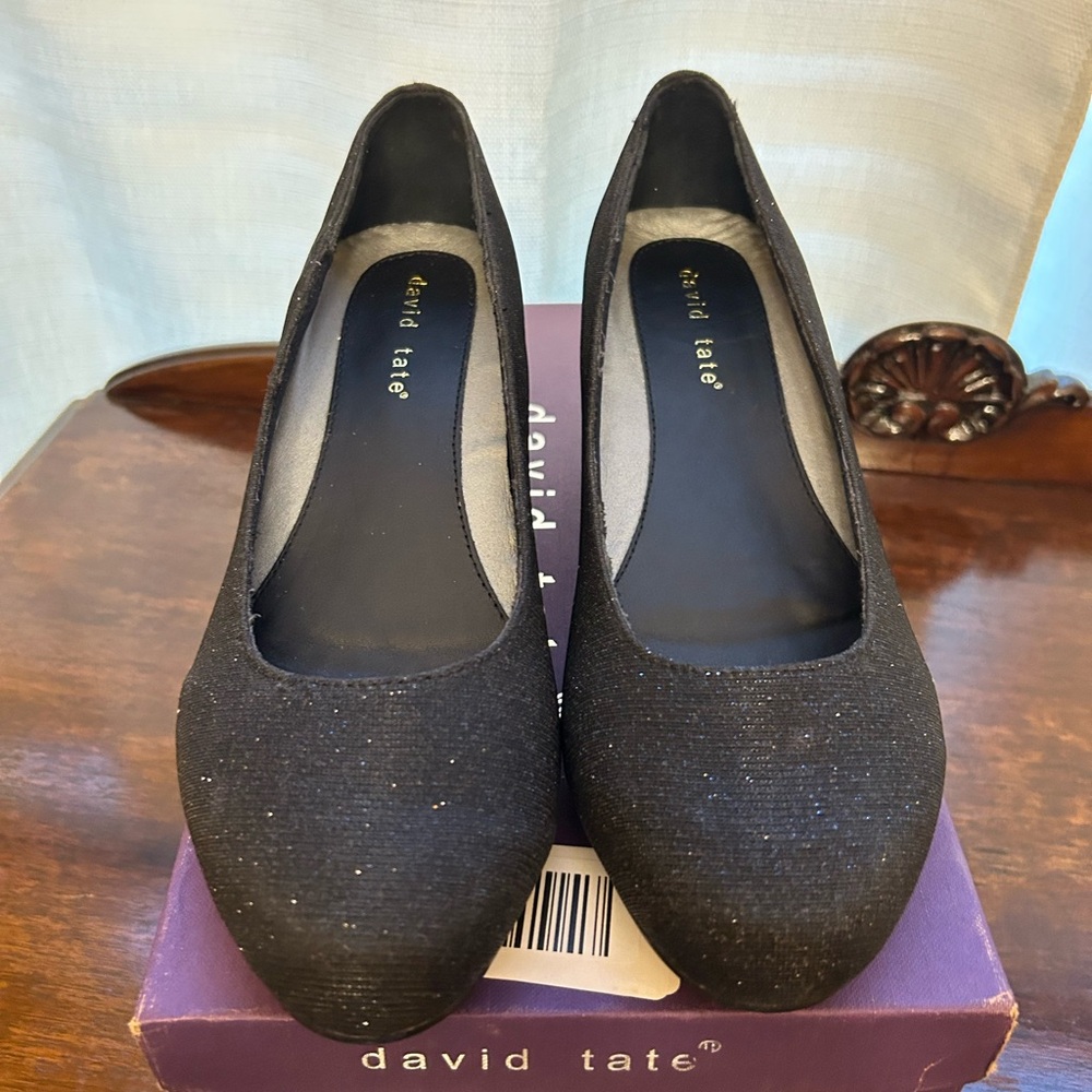 David Tate Women's Classic Sparkly Black Heels 8 1/2 Extra Wide (8.5 E+) NIB